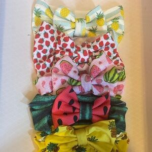 Colorful Fruit-Themed Hair Bow head wrap Set